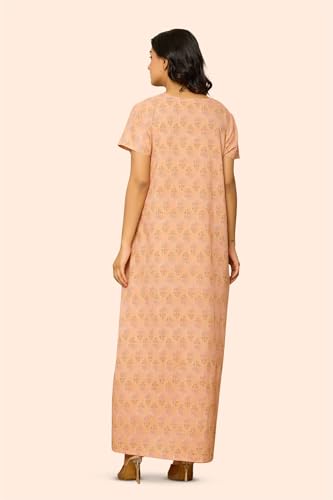 Image of NIHSAMAH Cotton Nighty for Women - Printed Stylish Night Gown, Comfortable Sleepwear Long Nightwear, Maxi