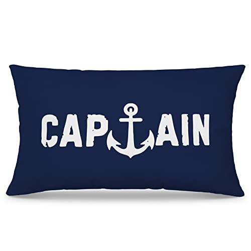 Mingnei Captain Boat Cruise Wear Throw Pillow Covers Couch Home Boats Cushion Cover, Nautical Anchor Sofa Living Room Bed Decorative Pillow Cases 12 X 20 Pillowcase #TOP24