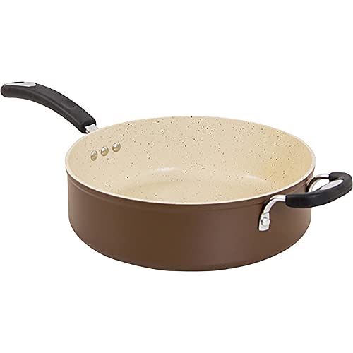 Ozeri Stone Earth All-In-One Sauce Pan 100% Apeo, Genx, Pfbs, Pfos, Pfoa, Nmp And Nep-Free German-Made Coating, 5 L (5.3 Quart), Coconut Brown #TOP4