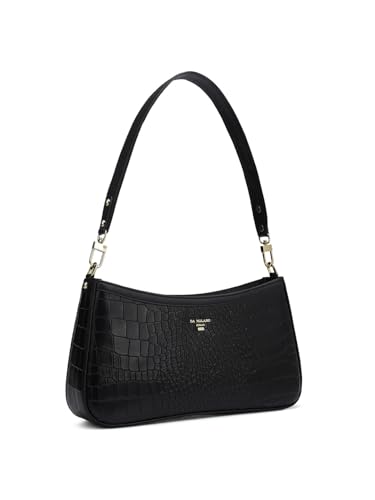 Image of Da Milano Genuine Leather Black Shoulder Bag (00749OL) (Small)