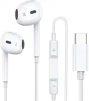 Fones de ouvido tipo C para iPhone 15 15 Pro 15 Pro Max 16 16 Pro Max com fio, fones de ouvido estéreo compatíveis com a maioria dos dispositivos com conector tipo C - DM SHOPP