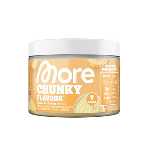 MORE Chunky Flavour, Vanilla Perfection, 150 g, vegan, Geschmackspulver zum Süßen, ohne viel Zucker und Kalorien, mit Inulin und Laktase