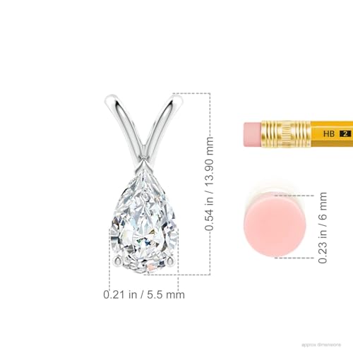 PURE IGNIS Lab-Grown V-Bale Pear-Shaped Diamond Solitaire Pendant in Silver (1 carat, 9x5.5mm, Color-H, Clarity-SI2) by PURE IGNIS - Used condition - Image 3
