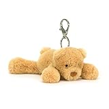 Jellycat Smudge Bear Bag Charm, 3 inches - Teddy Bear Plush Keychain - Great Gift Idea