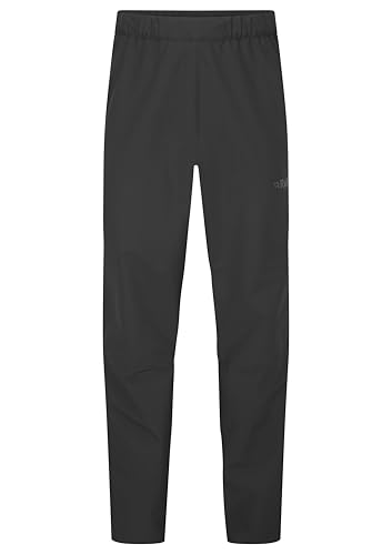 Image of Rab Men's Downpour Pants - Waterproof Breathable Rain Trousers for Hiking & Trekking - Black - Large/32 Inseam