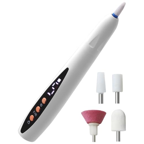 yeeplant Lima de uñas eléctrica portátil y taladro con 5 brocas, herramienta de manicura inalámbrica recargable, ajustable de 3 velocidades y rotación hacia adelante/atrás
