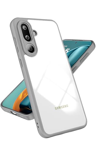 Image of Hybrid Clear Case for Samsung Galaxy M36 / F36 5G, Hard PC+TPU Shockproof, Anti-Yellowing Cover with Camera Protection (Transparent Grey)