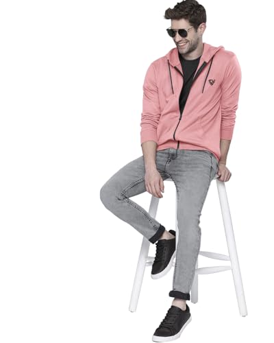 Image of EYEBOGLER Mens Hooded Neck Full Sleeves Regular Fit Solid Jacket