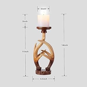 Rustic Farmhouse Antlers Candle Holder Set of 2 Decor for Living Room Bedroom House Dinner Wedding Party Valentine's Day Cottage Christmas Rustic Farmhouse Antlers Candle Holder Set of 2 Decor for Living Room Bedroom House Dinner Wedding Party Valentines Day Cottage Christmas