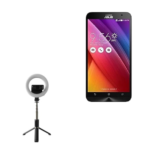 BoxWave Stand and Mount Compatible with ASUS Zenfone 2 ZE551ML - RingLight SelfiePod, Selfie Stick Extendable Arm with Ring Light - Jet Black
