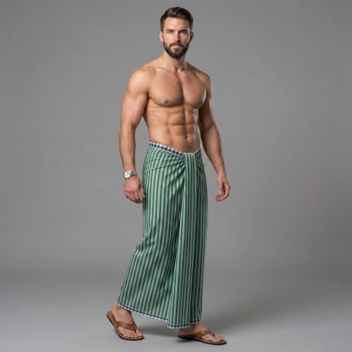 Image of Men's Cotton Lungi | Soft Breathable Wrap Around Lungi | Comfortable Daily & Home Wear for Men