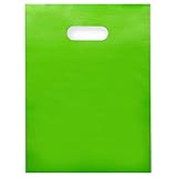 Choice Marts Merchandise Bags Lime Green Color 100 Bags 9'x12' Size 1.5Mil Thick Glossy With Handles