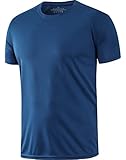 HOPLYNN 1er Mesh Funktionsshirt Herren Laufshirt Kurzarm Männer Schnelltrocknend Atmungsaktiv Sport Shirt Sportshirt Trainingsshirt Navy - M