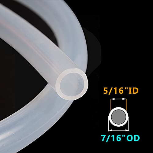 Image of Feelers 5 /16 inch ID x 7 /16 inch OD Silicone Tubing Food Grade Pure Silicon Tube High Temp Home Brewing Winemaking Silicone Hose Tubing, 26.25ft Length