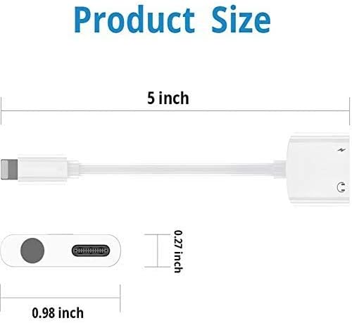 (Apple MFi Certified) 2 Pack for iPhone Headphone Adapter Dongle Charger,2 in 1 Lightning to 3.5mm Jack Charger + Aux Audio Splitter Adapter Compatible with iPhone 11/11Pro/X/XR/8 Support iOS 13