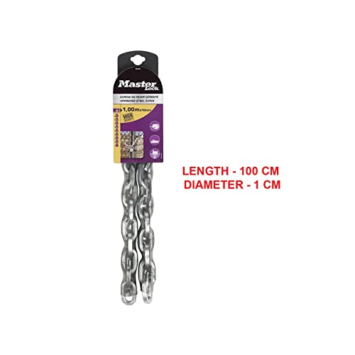 Chaîne en acier Master Lock 8020EURD robuste de 150 cm avec maillons renforcés de 1 cm - 5