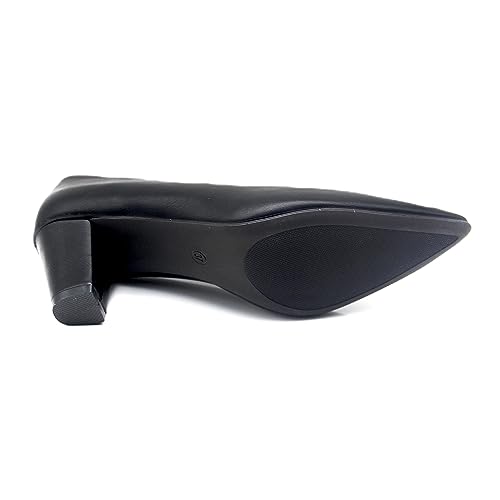 حذاء رسمي للنساء من اس دي فيلانو | حذاء مغلق من الامام بكعب صغير كاجوال سهل الارتداء للبنات والسيدات | حذاء عصري خفيف الوزن لحفلات الزفاف والعروس، اسود، مقاس 40 EU