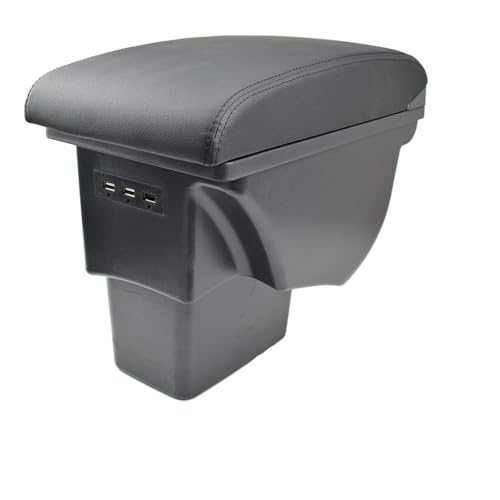 Boîte de rangement console centrale Kia Soul en cuir noir premium ajusté