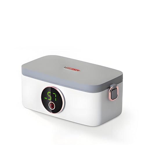 Elektryczny Pojemnik na Drugie śniadanie Podgrzewacz żywności, 1L 16000mAh Akumulatorowy Podgrzewany Pojemnik na Drugie śniadanie do Samochodu Biurowego