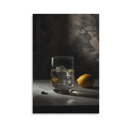 Impression sur toile verre d'eau glacée moderne pour salon
