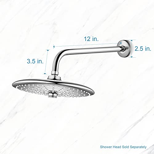 image for OFFO Shower Arm with Flange, 12 in Wall Mount Replacement Angle Shower