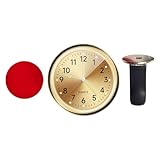 MotiveTech Reloj Reloj Mini Digital para Vehículo Ornamento Redondo Portátil de Aleación Multiinstalación Ligero Adecuado para Automóvil Bicicleta E, Oro, Individual