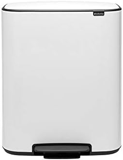 Brabantia Bo Pedal Bin - 1 x 60L Inner Bucket (White) Waste/Recycling Kitchen Bin