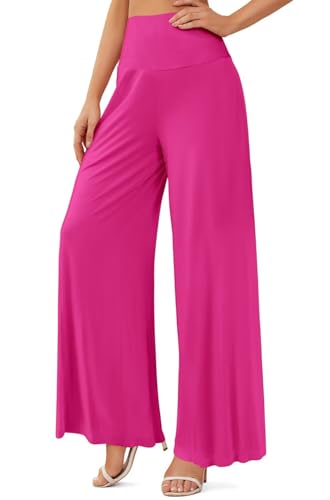 JZC Women's Palazzo Lounge Pants Stretchy Wide Leg Casual Pants Comfy High Waist Flowy Pants S-3XL