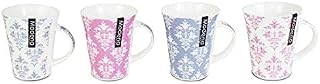 New Bone China Set of 4 Tea Coffee Mugs Home Office 2 Assorted Patterns