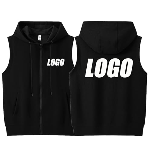 Sweat à capuche personnalisé sans manches résistant veste logo équipe automne