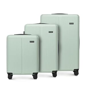 WITTCHEN Stripes Line Kofferset 3-delig | Harde ABS koffers, 4 wielen 360° | Kofferset handbagage/middel/groot (36/65/96 l) | Cijferslot & telescoopgreep | Kleur: Mintgroen