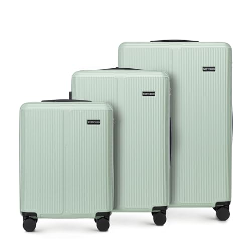 WITTCHEN Stripes Line Set Valise 3 pièces | (36 l/65 l/96 l), Coque Rigide ABS, 4 roulettes 360°, Serrure à Code & poignée télescopique | Valises...