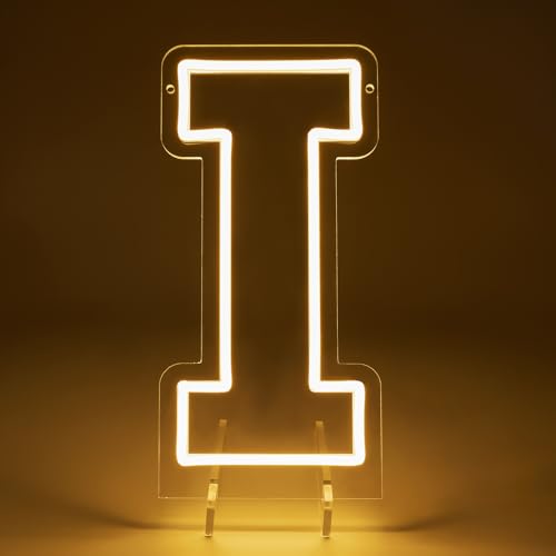 Image of Light Up Letters I, Led Marquee Letter Lights Neon Sign, 13.9 inch Height Decorative Lighted Alphabet Number, Battery /USB Powered Led Letters Lights for Wedding, Birthday, Party, Christmas or Home Decor