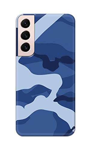 Image of Printed Hard Back Cover Case for Samsung Galaxy S22 Plus 5G | S22+ 5G Back Cover (Army Blue Pattern) -702