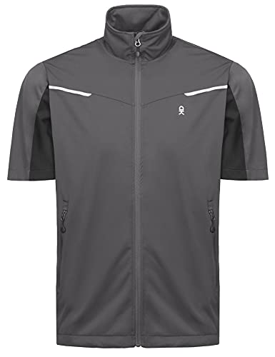 Little Donkey Andy Men's Lightweight Softshell Vest Jacket Short Sleeve For Golfing Hiking Running Grey Xxxl #TOP1