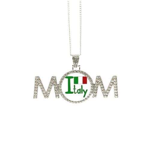 Collier drapeau national italien cadeau fête des mères pour mamie