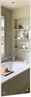Dripex 110 x 38cm Frameless Bathroom Mirror, Rectangle Wall Mounted Mirror with Polished Edge & Pre-Drilled Holes - Best for Bathroom, Dressing Room, Bedroom & Living Room