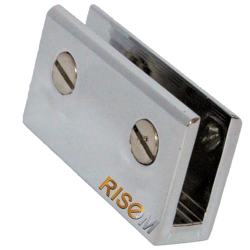 Image of RiseOm U Bracket,Glass Mount Bracket of Brass Polished Chrome Finish (6mm U, Pack of 2)