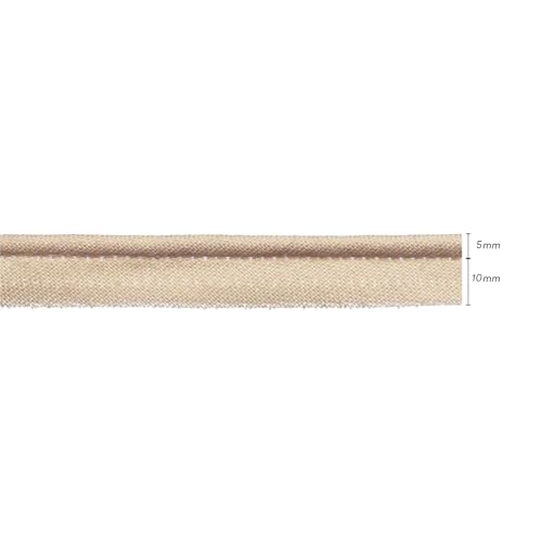 Miniatura 3 de Textex Vivo Al Bies Para Proyectos De Costura, Decoración Y Manualidades. Composición 50 Algodón Y 50 Poliéster. Ancho Total 15mm, Cordón 5mm Y Solapa 10mm. Carrete 10 Metros - Beige