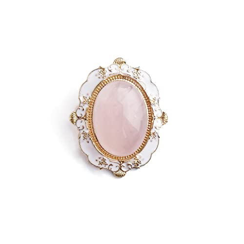 Ccijing New Year Brooch Pins For Women Girl Fashion Flower/Leaf/Butterfly/Parrot/Snowflake Lapel Pin Cameo Pin Safety Pin For Christmas Party Birthday Fashionable Gifts（Pink Crystal Cameo Brooch） #TOP5