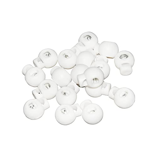 Flyshop Small Round Toggle Spring Loaded Stop Cord Locks End 10 Pcs White #TOP5
