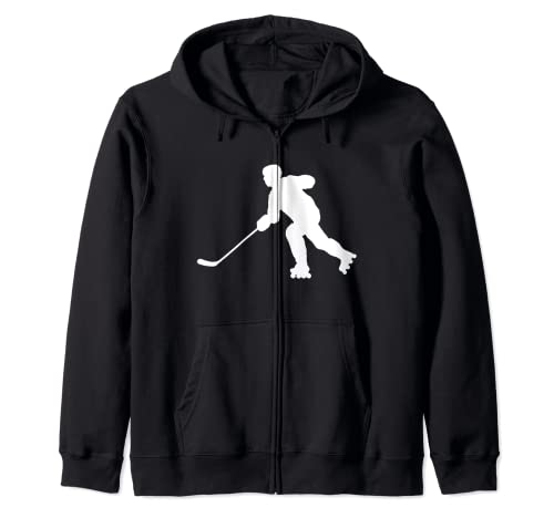 Silueta Hockey Patinador Palos Portero Jugador Entrenador Sudadera con Capucha