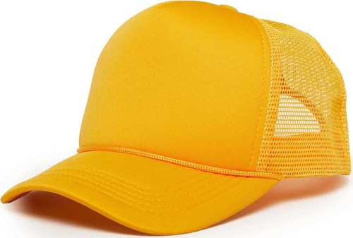 Image of Funky Junque Blank Mesh Foam Lightweight Snapback Trucker Hat | Lightweight Foam Trucker Hat with Breathable Mesh Back, Golf Beach and Street Style, Trendy Trucker Hats for Men