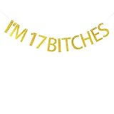 I'm 17 Bitches Banner for 17th Birthday Party Decorations