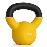 MADOG 10/15/20 LB Kettlebells Neoprene Coated, Solid Cast Iron Kettlebell, Strength Training Kettlebells, Hand Weights for Full Body Workout, Grip and Strength Training for Home Gym, Yellow