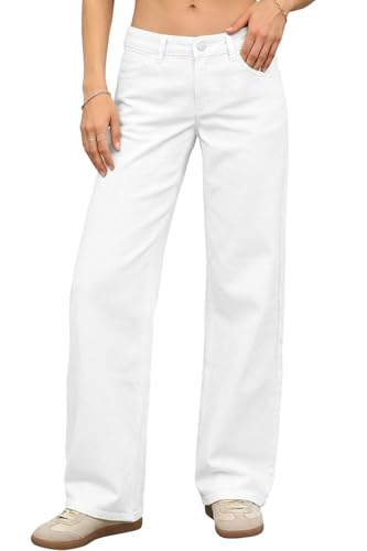 ELLEVEN Low Rise Baggy Jeans for Women Trendy Stretchy Y2K
