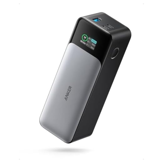 Anker Batterie externe 737 (PowerCore 24 K) de 24 000 mAh avec 3 Ports, Puissance 140 W, écran numérique, Compatible avec iPhone 13, Samsung, MacBook, Dell, AirPods et Plus Encore