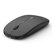 Anmck Kabellose Maus, Ergonomische Wiederaufladbare Funkmaus, Leise 3D USB Mini Optische Funk Maus, 1600 DPI, Ultra…