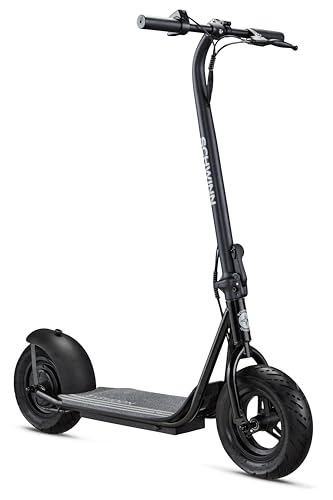 Image of Schwinn Typhoon Electric Scooter with Wide Deck - Foldable Commuter E-Scooter, 250W Motor, 15.5 MPH Speed, Lightweight Portable Design, Ages 13+, 220 lbs Capacity, Black
