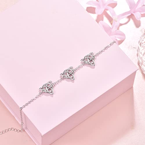 Palpitate Irish Bracelet Celtic Knot Bracelet 925 Sterling Silver Good Luck Irish Gifts Celtic Jewelry for Women Wife Mom Her2
